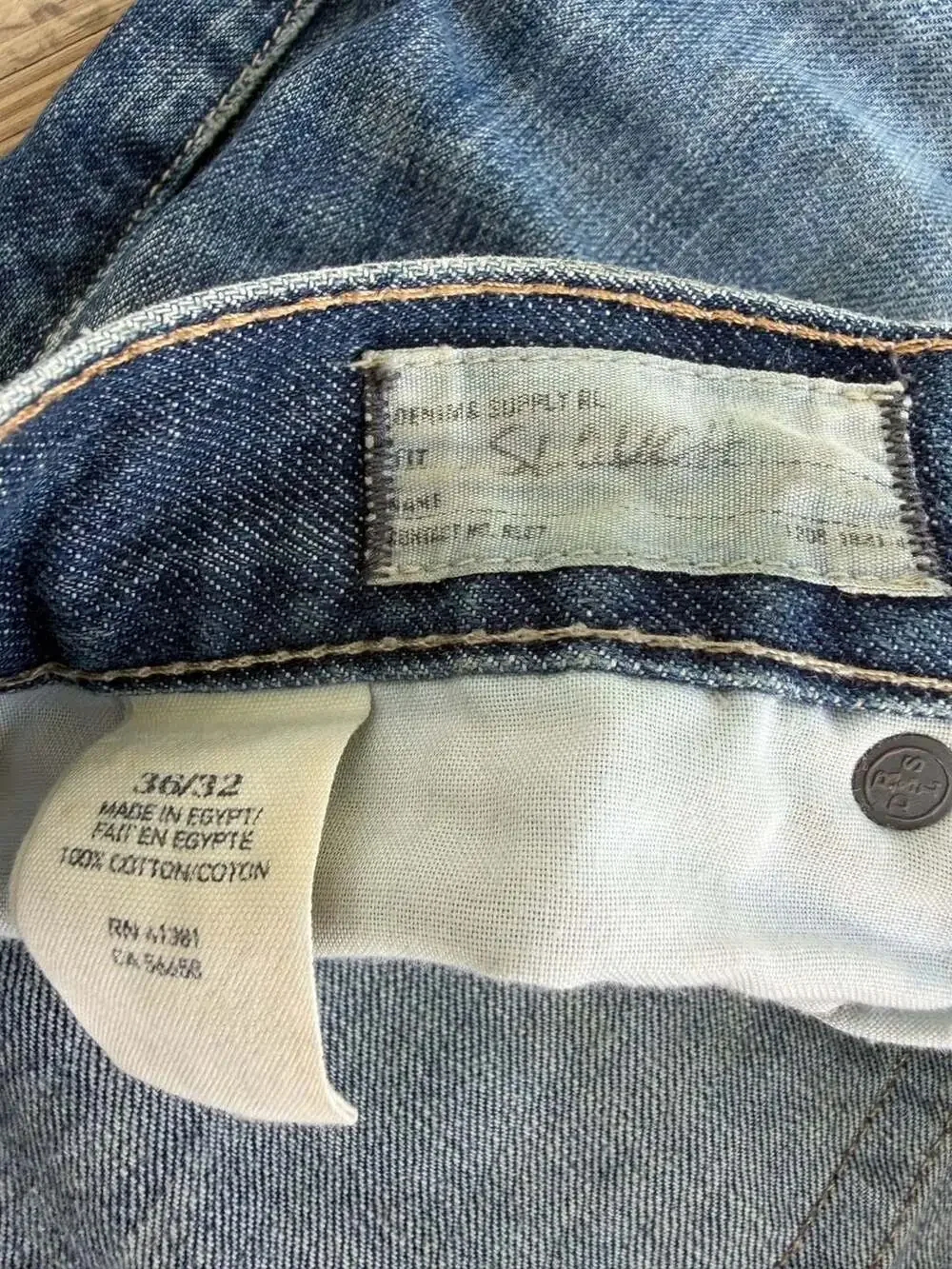 Denim & Supply Ralph Lauren Jeans Size 36x32 Blue Cotton Slouch Fit